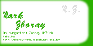 mark zboray business card